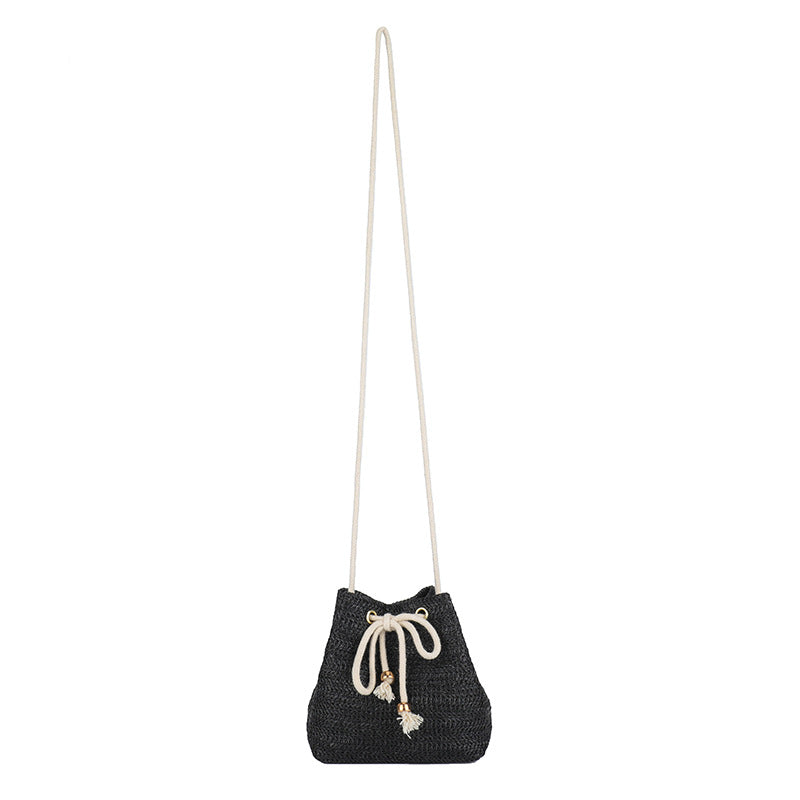 Bohemian-Inspired Woven Mini Drawstring Bag Bowlift