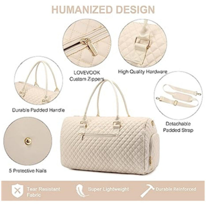 Quilted Weekender Duffle Bag Bowlift