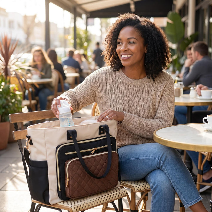 Handbag with Elegant Quilted Look Bowlift
