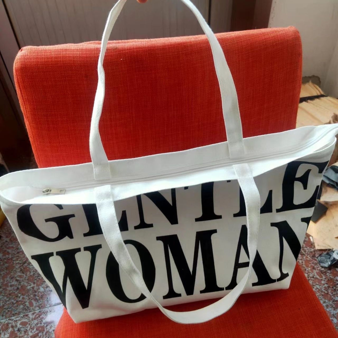 Fashionable cotton bag with striking lettering Bowlift