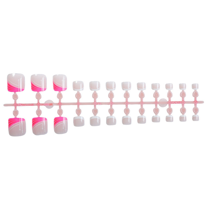 Decorative Press-On Nail Set with Abstract Design Elements Bowlift