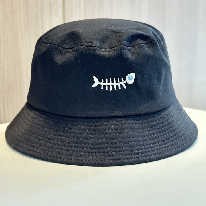 Stylish Bucket Hat with Unique Fish Embroidery