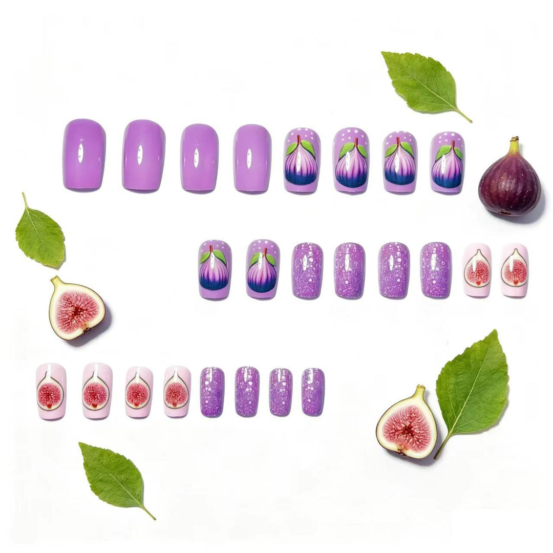 Artificial nails with elegant fig motifs Bowlift
