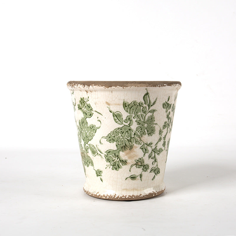 Decorative ceramic flower pot with floral design Bowlift