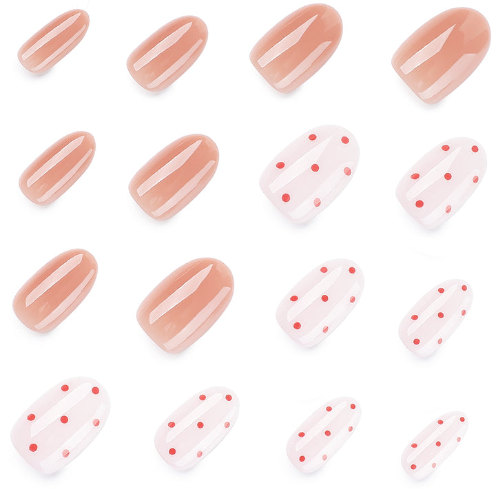 Artistic Nail Art with Delicate Dots and Gradient Bowlift
