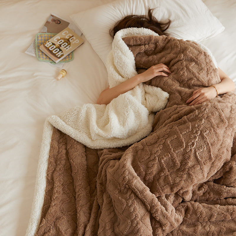 Ladies cozy reversible blanket with luxurious Sherpa lining Bowlift