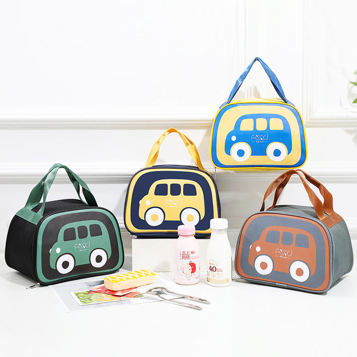 Insulated lunch bag with cheerful vehicle design Bowlift