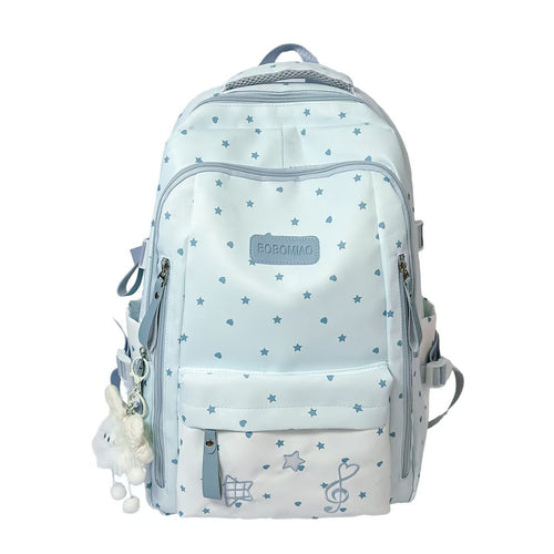 Star-Patterned School Backpack Bowlift