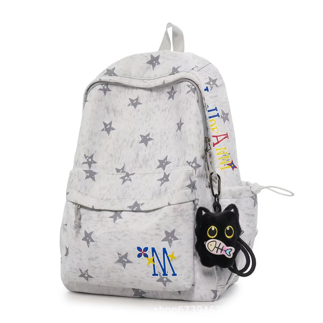 Star-Patterned Daily Use Backpack Bowlift