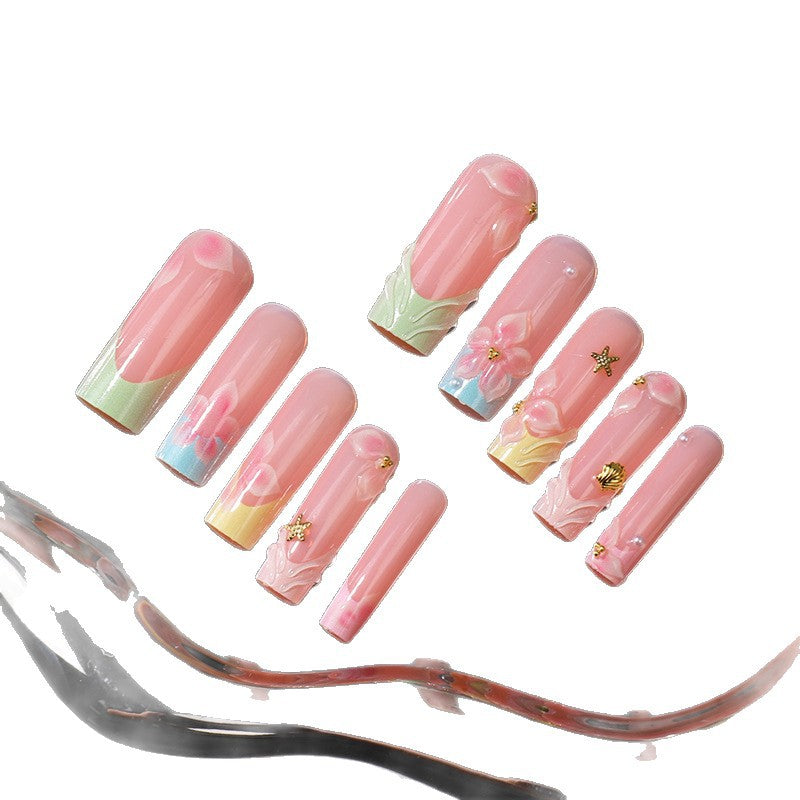 Floral Artisan Press-On Nail Set Bowlift