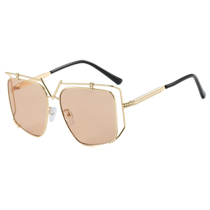 Women's futuristic oversized sunglasses with unique geometric frame Bowlift