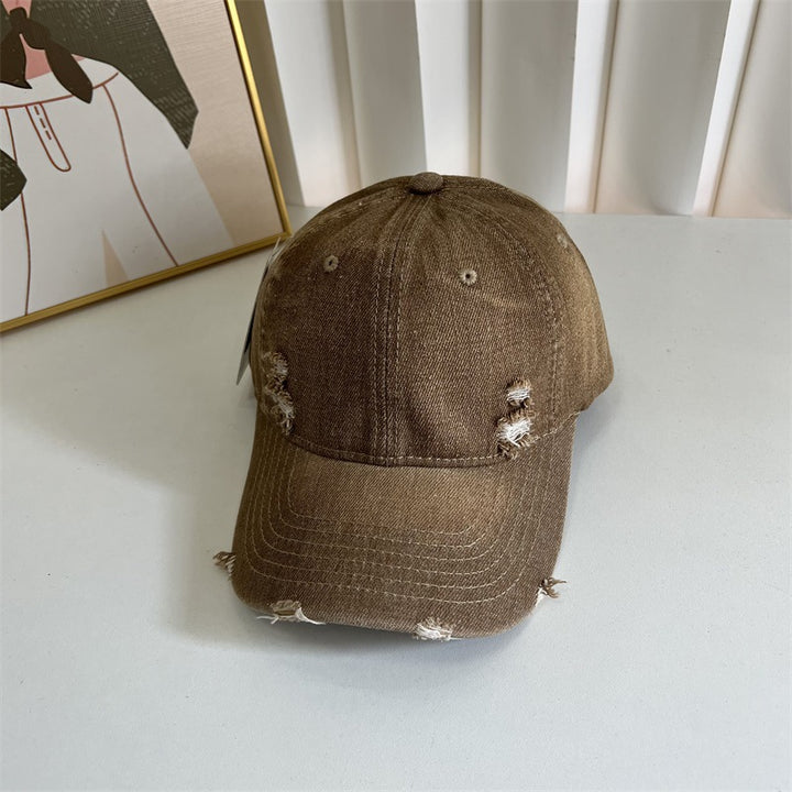 Women's Distressed Denim Baseball Cap Bowlift 1784083631