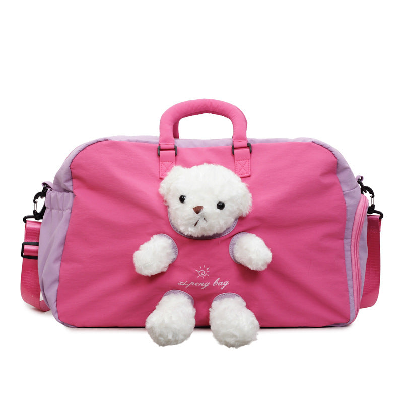 Travel bag with cute plush bear Bowlift