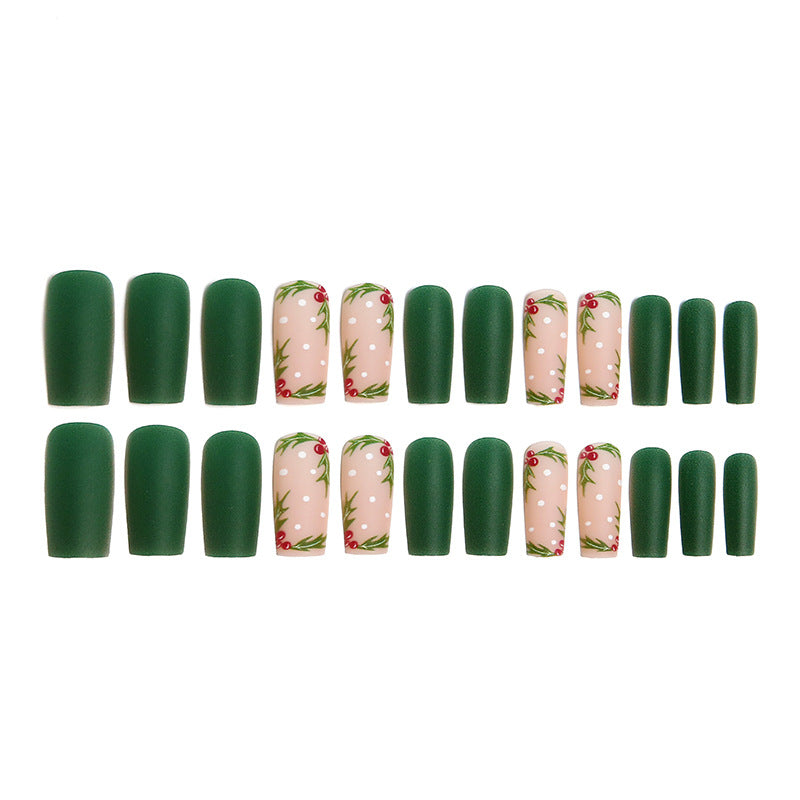 Acrylic nail set with festive Christmas design and elegant 3D embellishments Bowlift