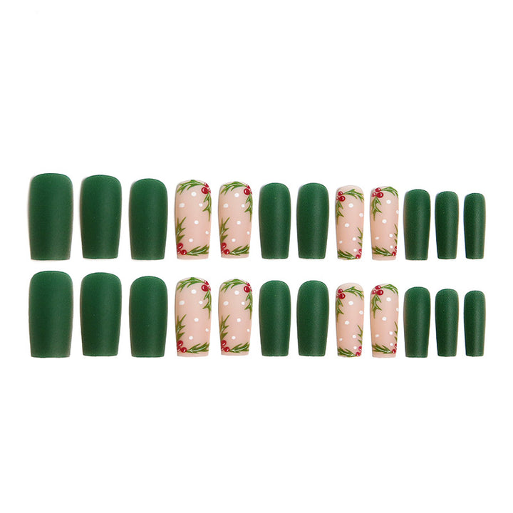 Acrylic nail set with festive Christmas design and elegant 3D embellishments Bowlift