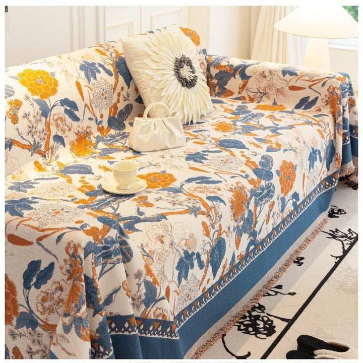 Decorative Floral Print Sofa Throw Cover