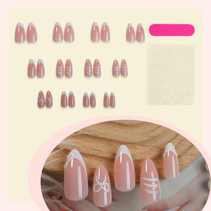 Artistic Press-On Nail Set with Elegant Designs Bowlift
