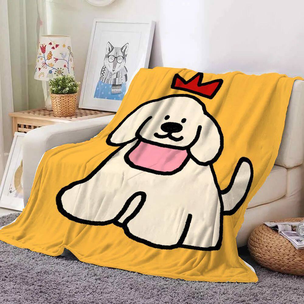 Cartoon Cat-Themed Fleece Throw Blanket