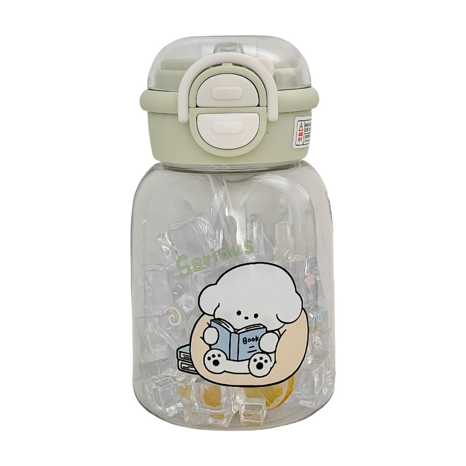 Women's water bottle with integrated fruit infuser and practical flip opening Bowlift