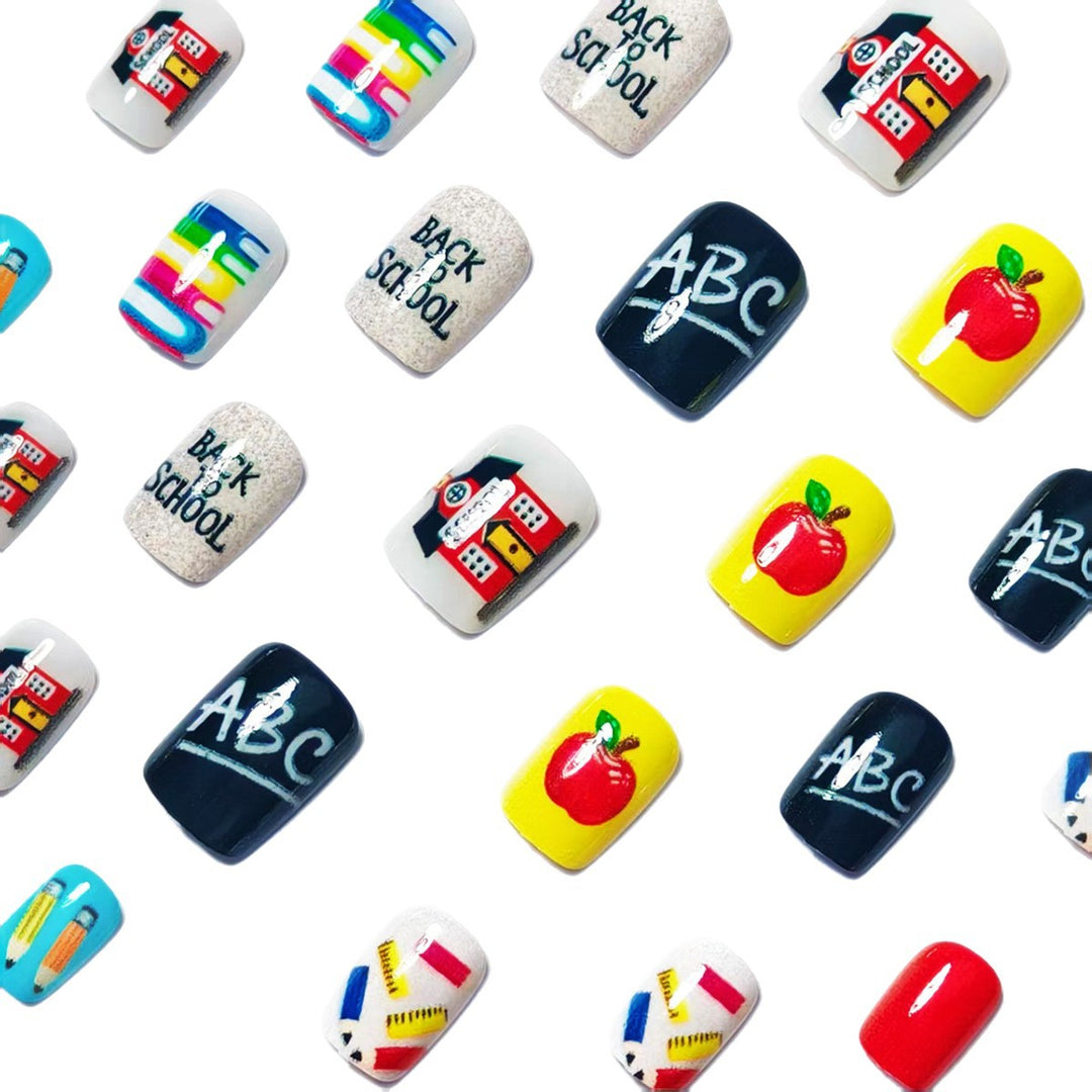 Art Nails with Creative School Motif Bowlift