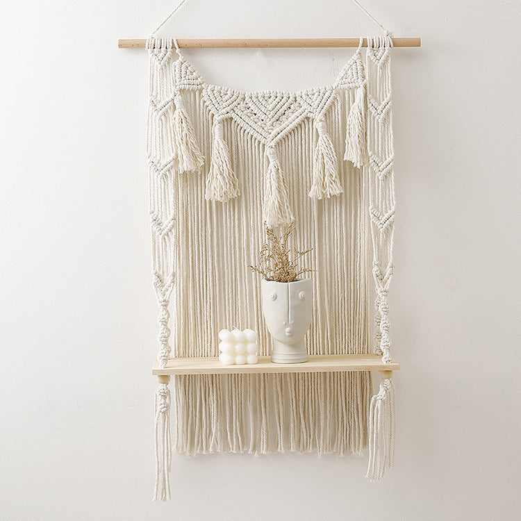 Macrame Wall Shelf Organizer with Bohemian Design Bowlift