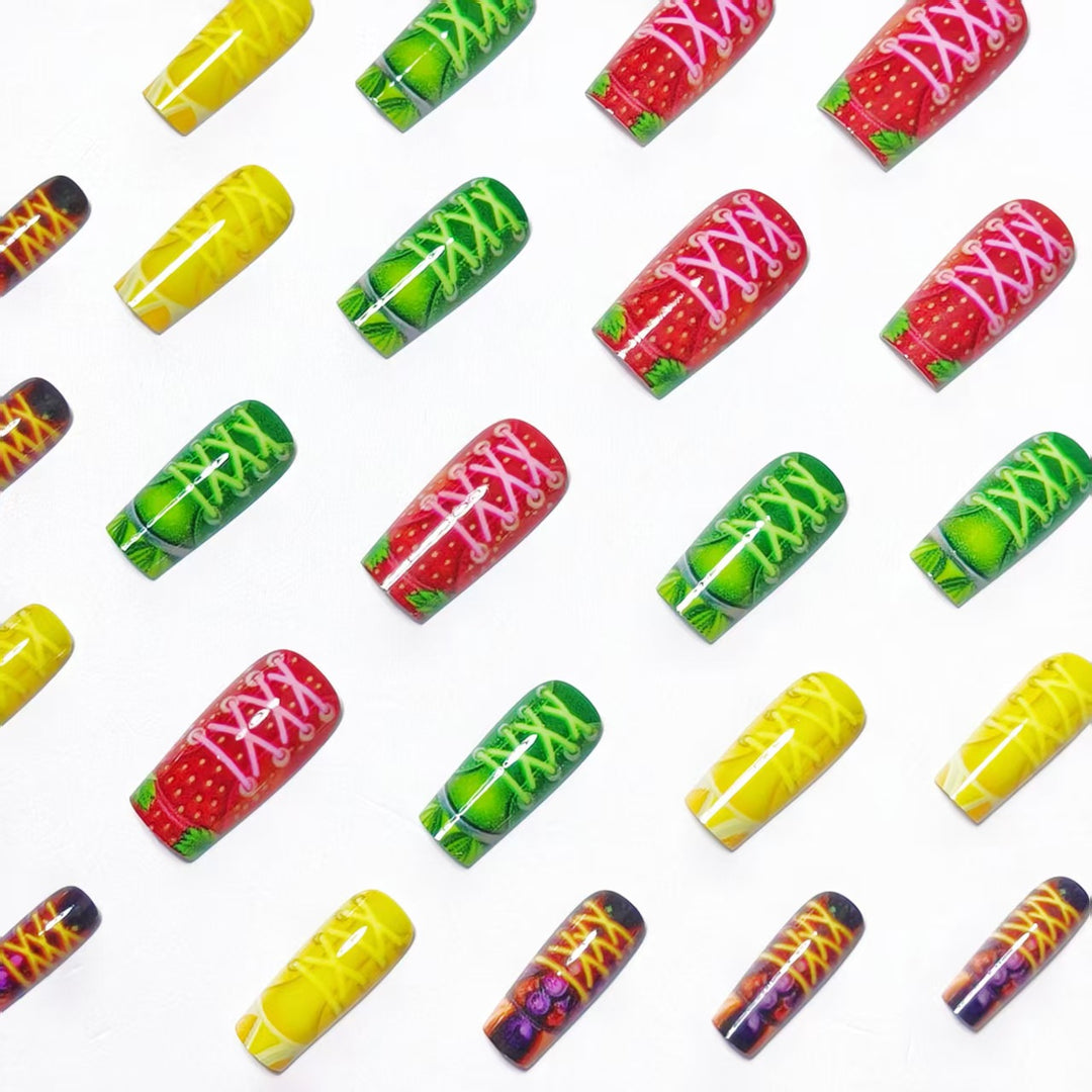 Creative art nails in colorful sneaker design Bowlift