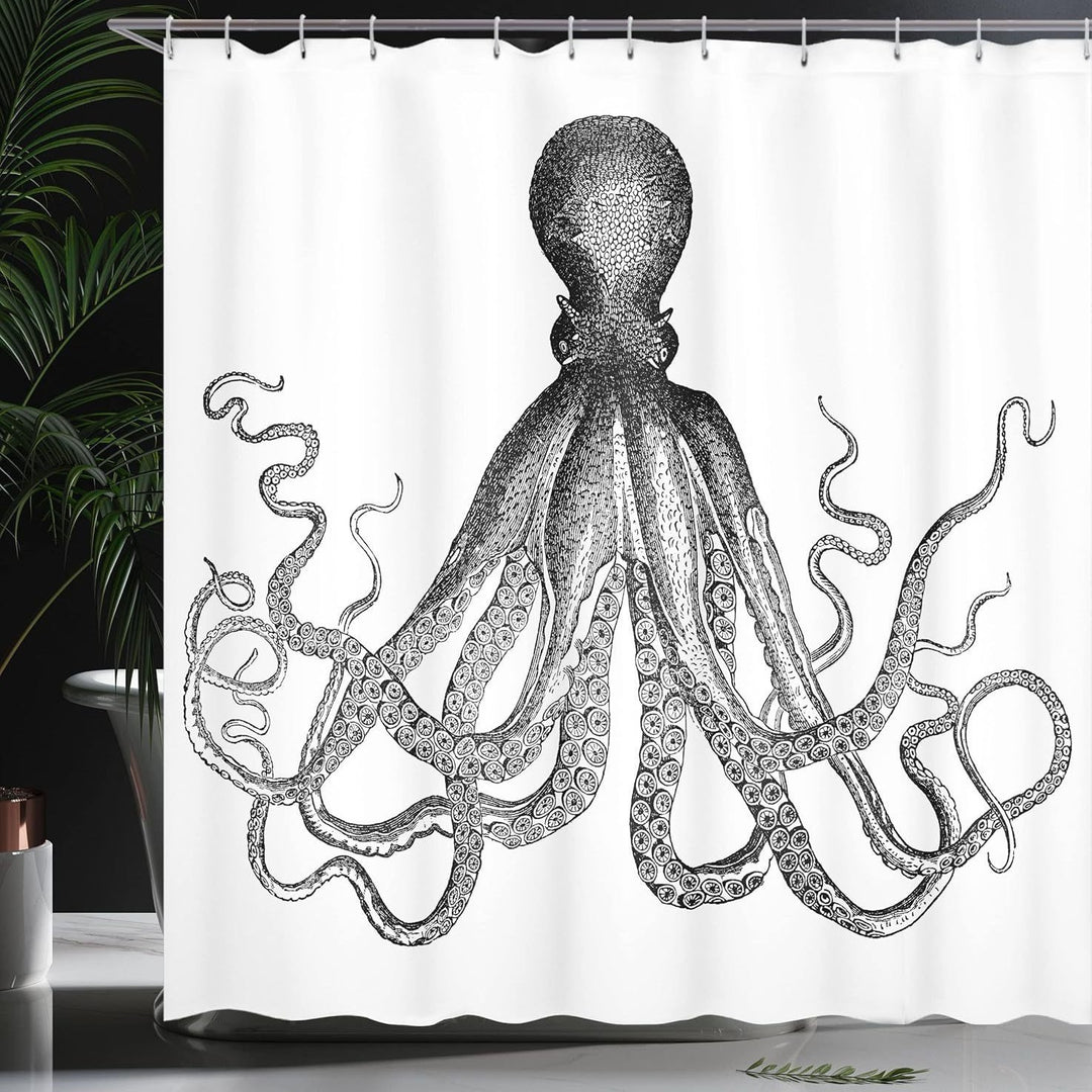 Ocean-Themed Art Shower Curtain Bowlift