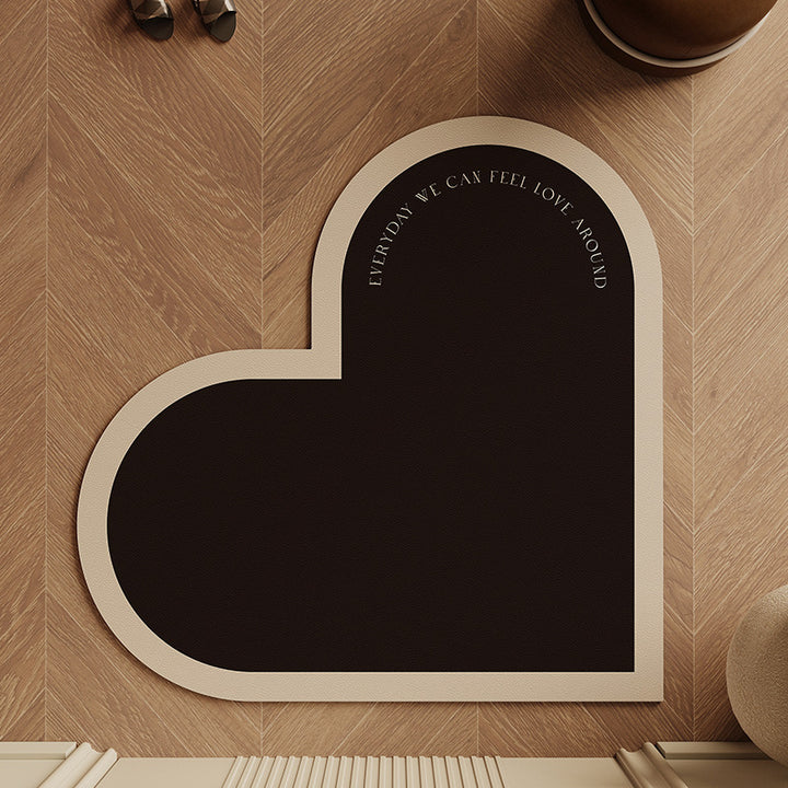 Heart-Shaped Non-Slip Area Mat Bowlift