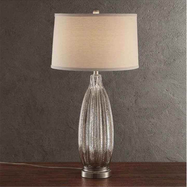 Decorative Glass Table Lamp with Textured Design
