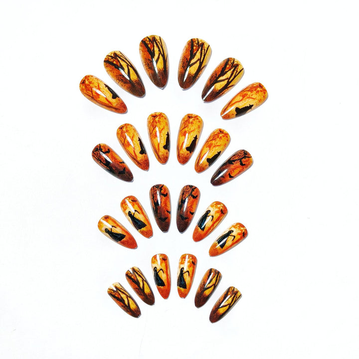Artificial Nails in Creative Autumn Forest Design Bowlift