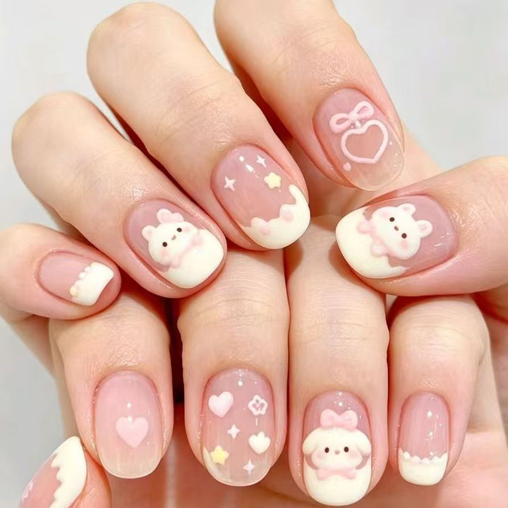Artistic Coffee-Inspired Press-On Nail Art Set Bowlift