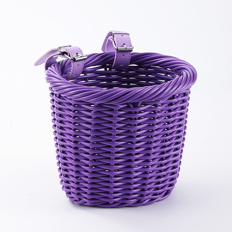 Woven Storage Basket with Adjustable Leather Straps Bowlift
