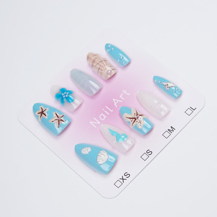 Artistic nail set with maritime design Bowlift