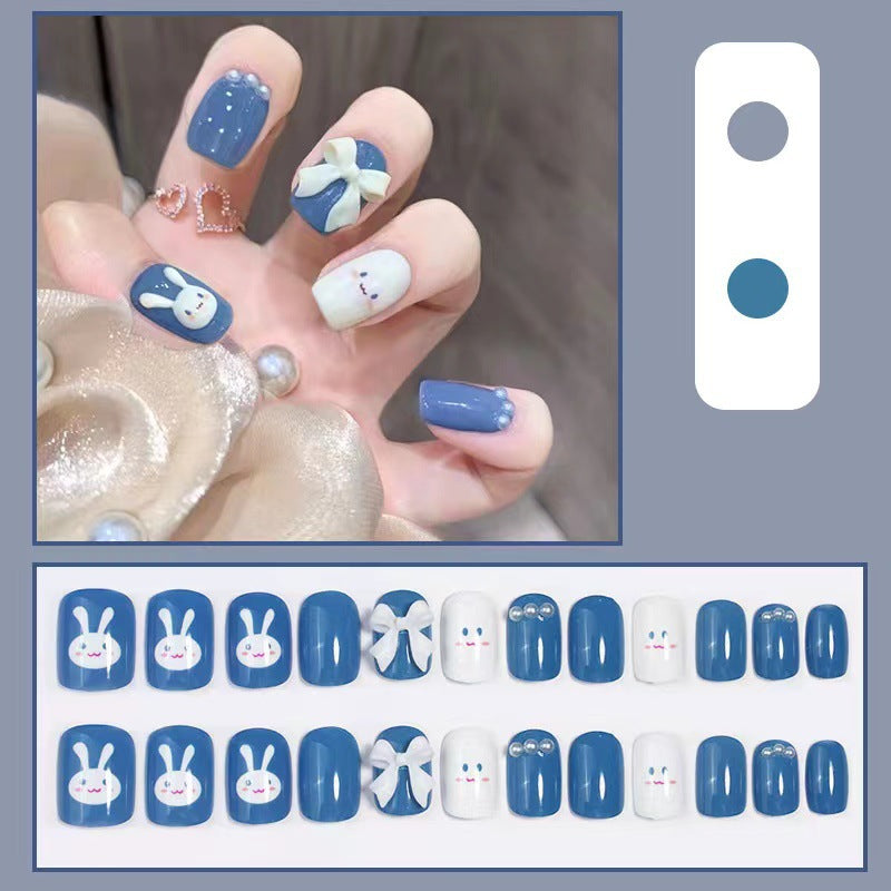 Artificial nail set with cute 3D design and luxurious decorations Bowlift
