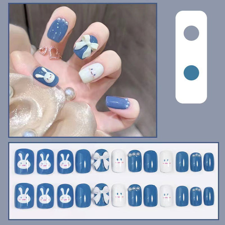 Artificial nail set with cute 3D design and luxurious decorations Bowlift