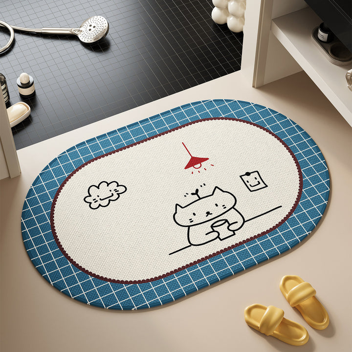 Cute Cat-Themed Bath Rug Bowlift