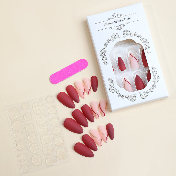 Elegant artificial nail set with matte finish and glamorous accents Bowlift