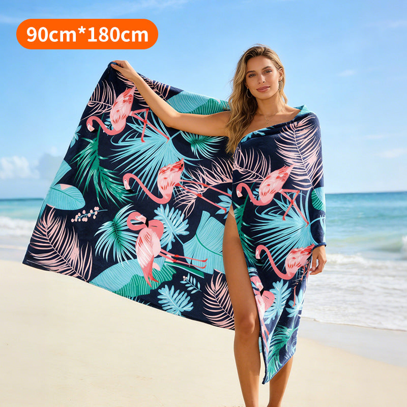 Beach towel with tropical flamingo design Bowlift