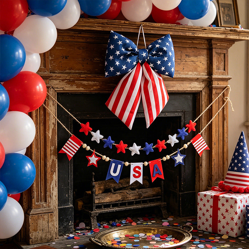 Unisex decorative bow decoration with hanging loop for door wreath and wall Bowlift