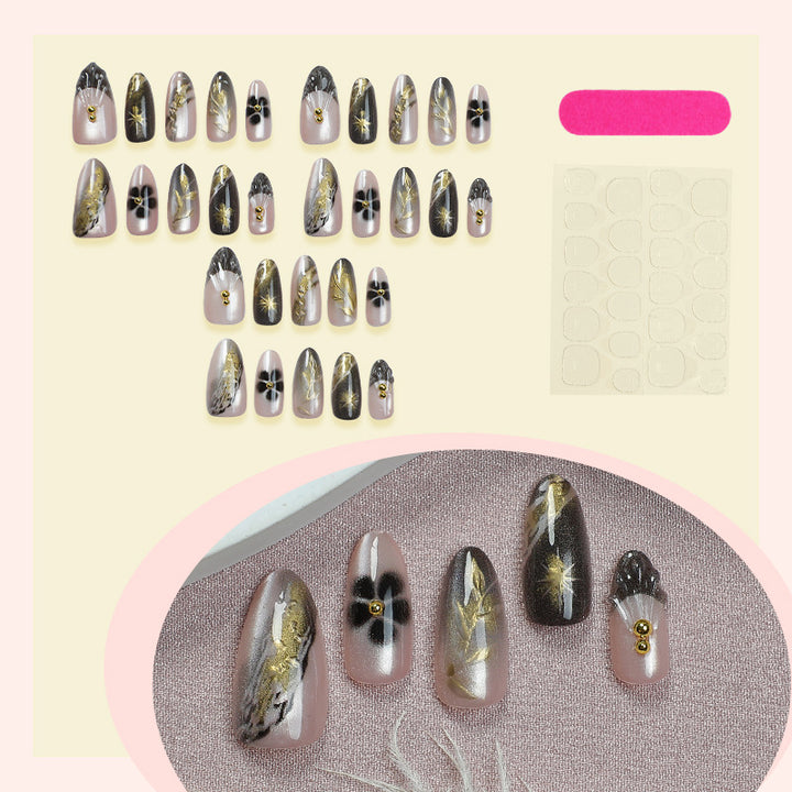 Artificial nail set with elegant floral design Bowlift