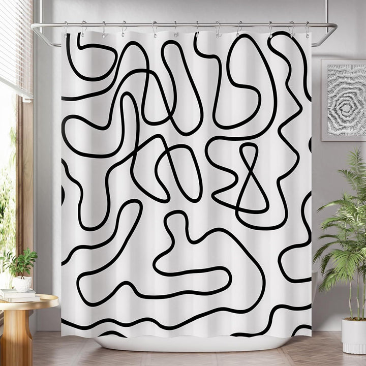 Modern Striped Shower Curtain Bowlift