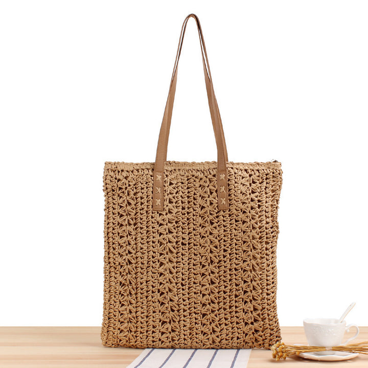 Braided summer bag with sturdy leather handles Bowlift