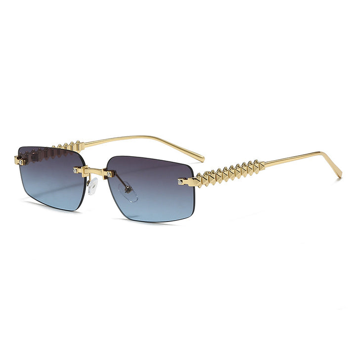 Women's fashion rectangular glasses with extravagant accents Bowlift