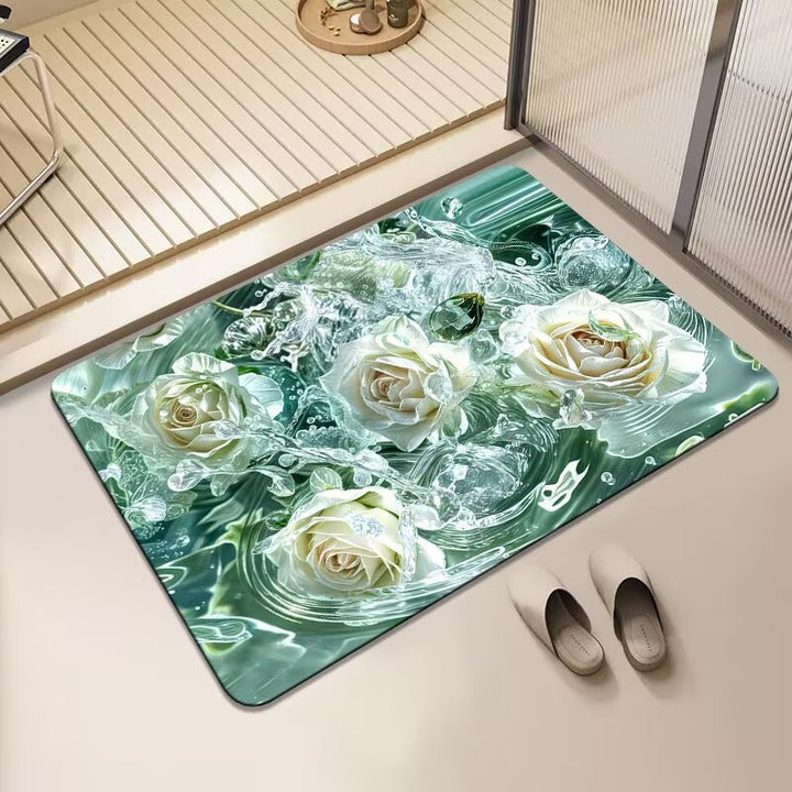 Floral Print Area Mat Bowlift