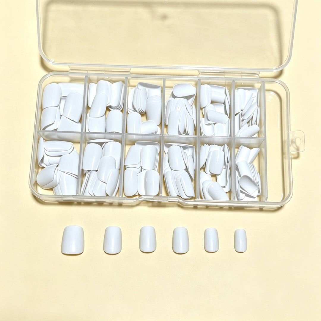 Premium White Press-On Nail Tips Bowlift