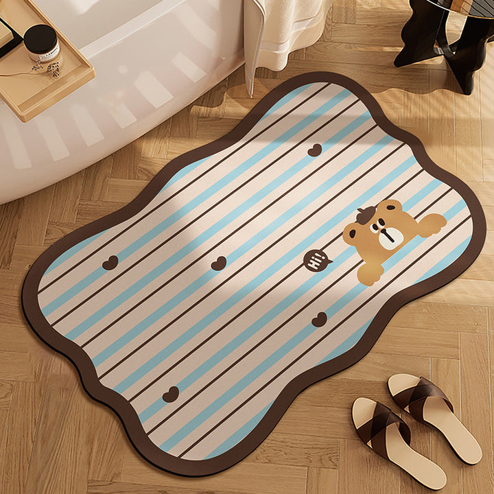 Cute Bear-Themed Bath Mat