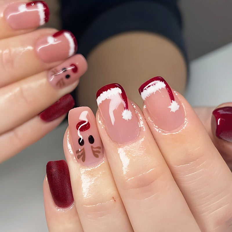 Festive Holiday Themed Press-On Nails Bowlift