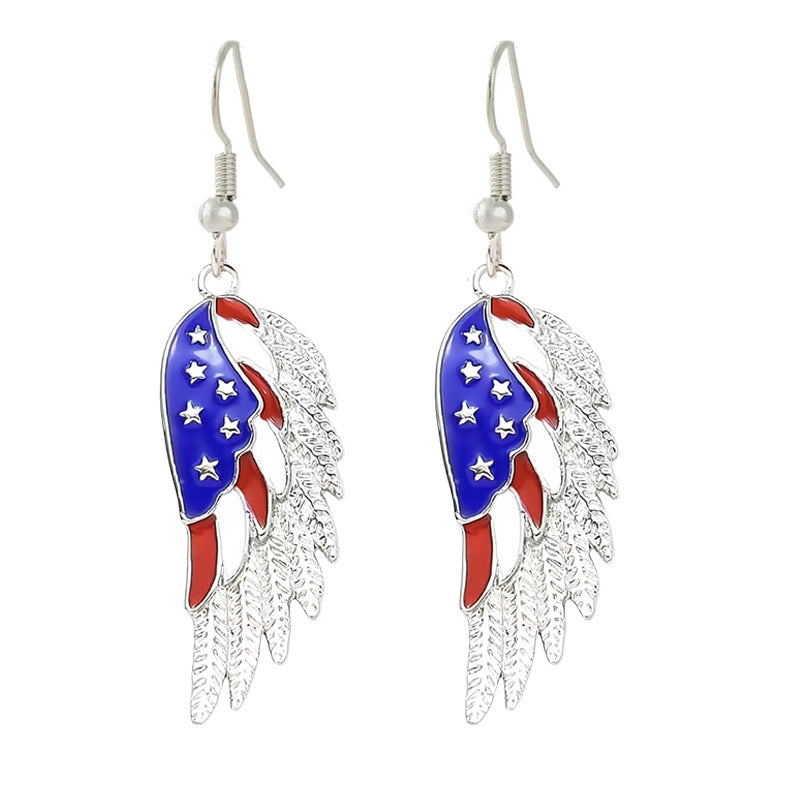 Women nan enamel horseshoe earrings with star motif and fishhook closure Bowlift