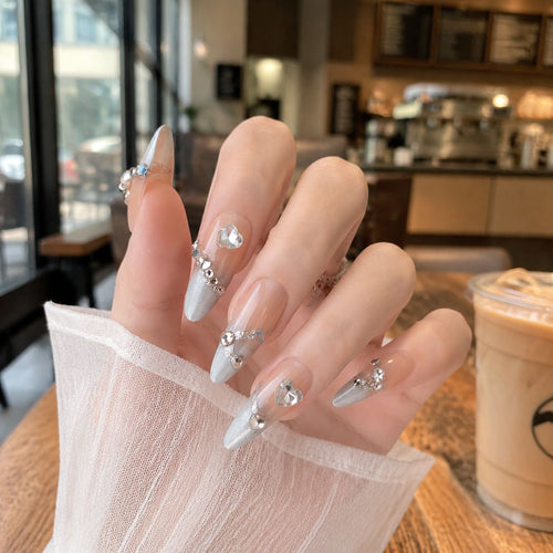 Elegant Rhinestone-Accented Press-On Nails Bowlift