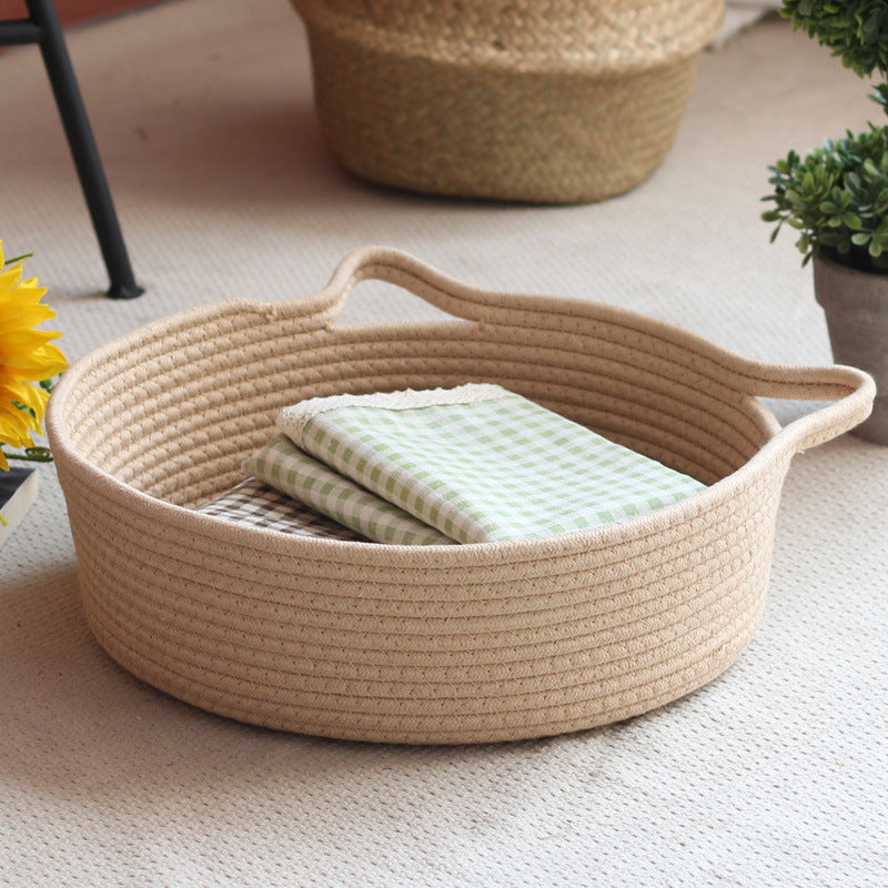 Handcrafted storage basket with handles Bowlift